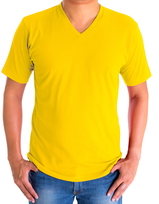H&H T-shirt basic Geel