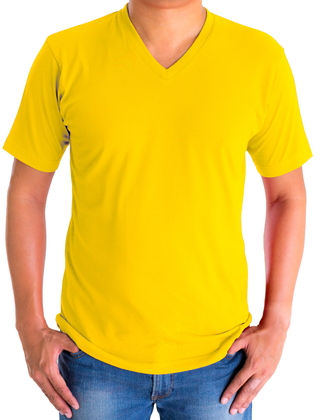H&H T-shirt basic Geel - afb. 1